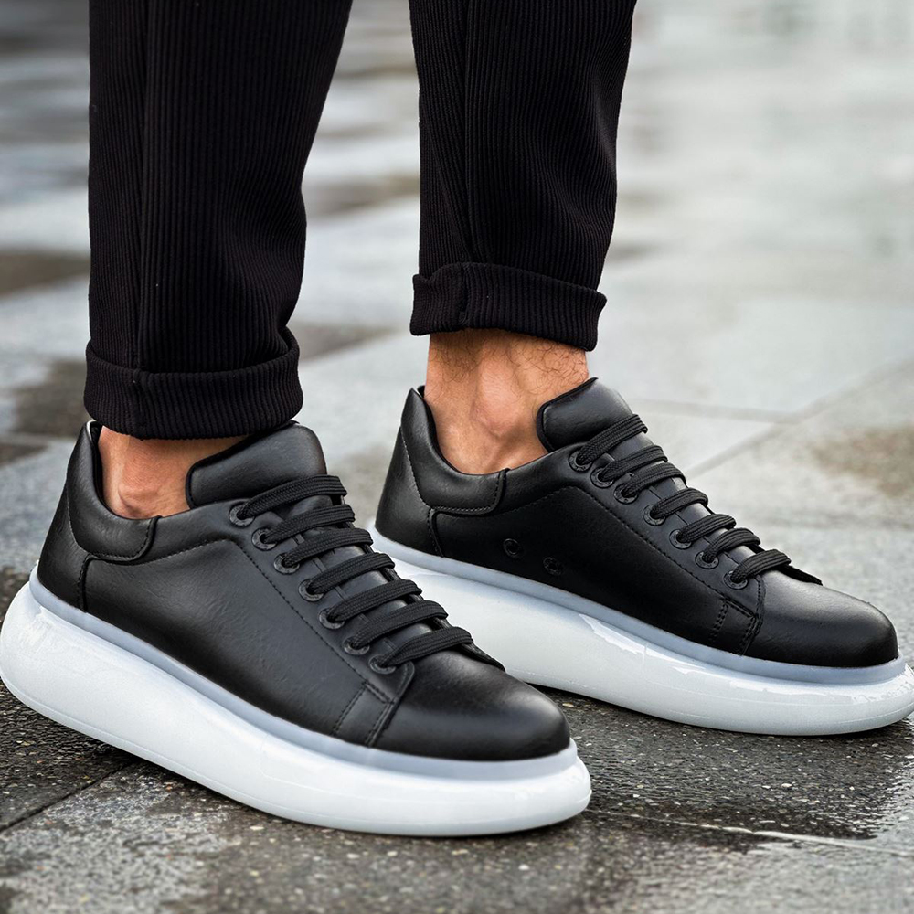 Mens Sneakers - Black White - 295