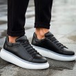 Mens Sneakers - Black White - 295