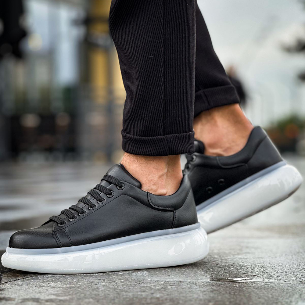 Mens Sneakers - Black White - 295