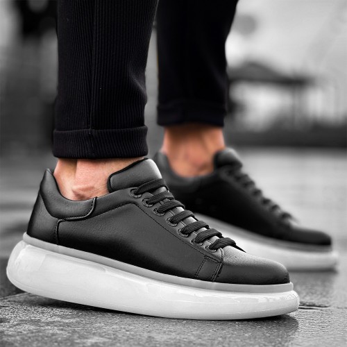Mens Sneakers - Black White - 295