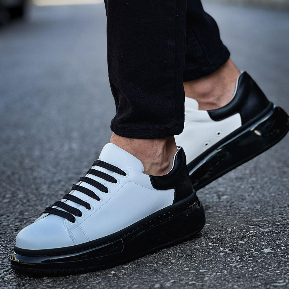 Mens Sneakers - White Black - 295 - 2