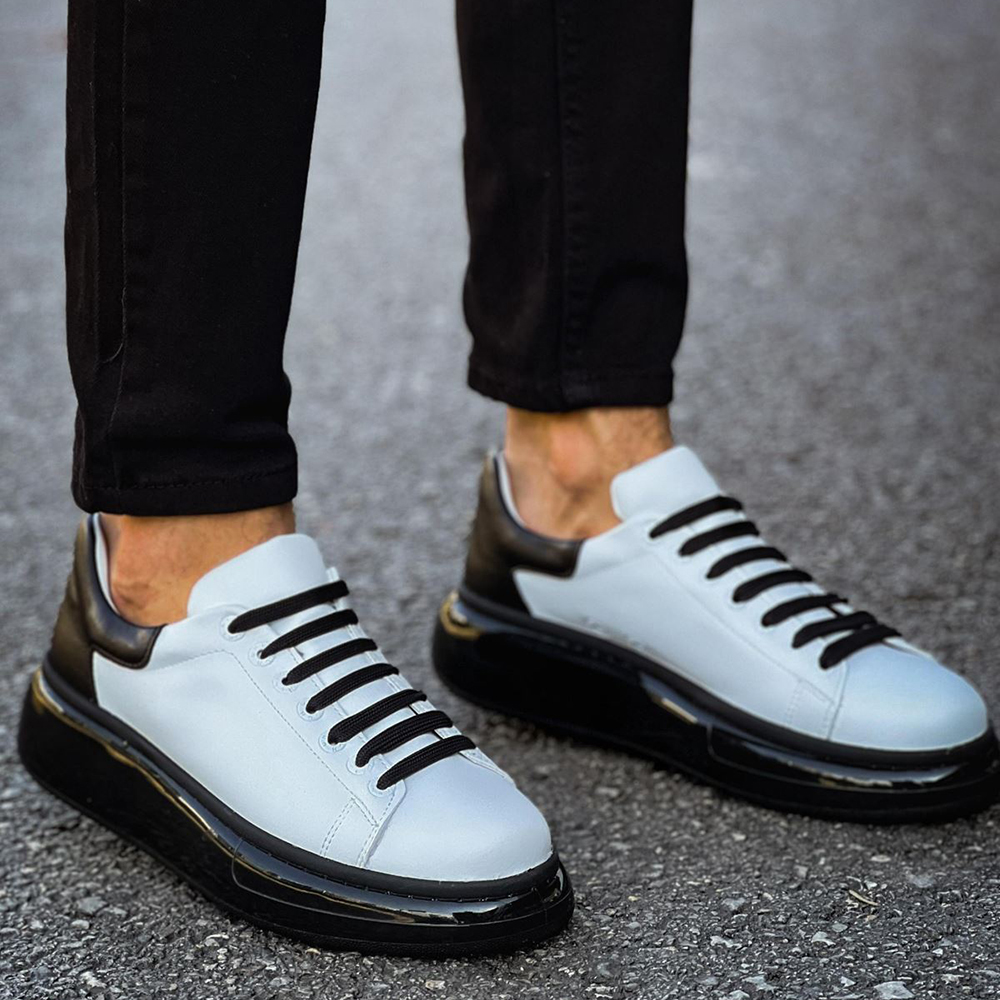 Mens Sneakers - White Black - 295 - 2