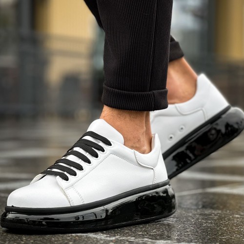Mens Sneakers - White Black - 295