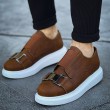 Mens Sneakers - Tan White - 297