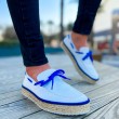 Mens Espadrilles - White Blue - 311