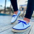 Mens Espadrilles - White Blue - 311