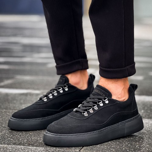 Mens Sneakers - Black Suede - 319