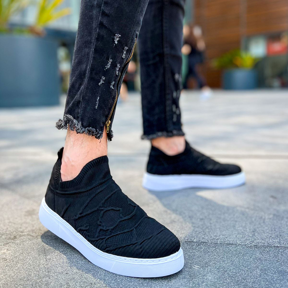 Mens Sneakers - Black White - 411