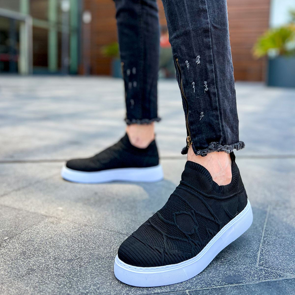 Mens Sneakers - Black White - 411