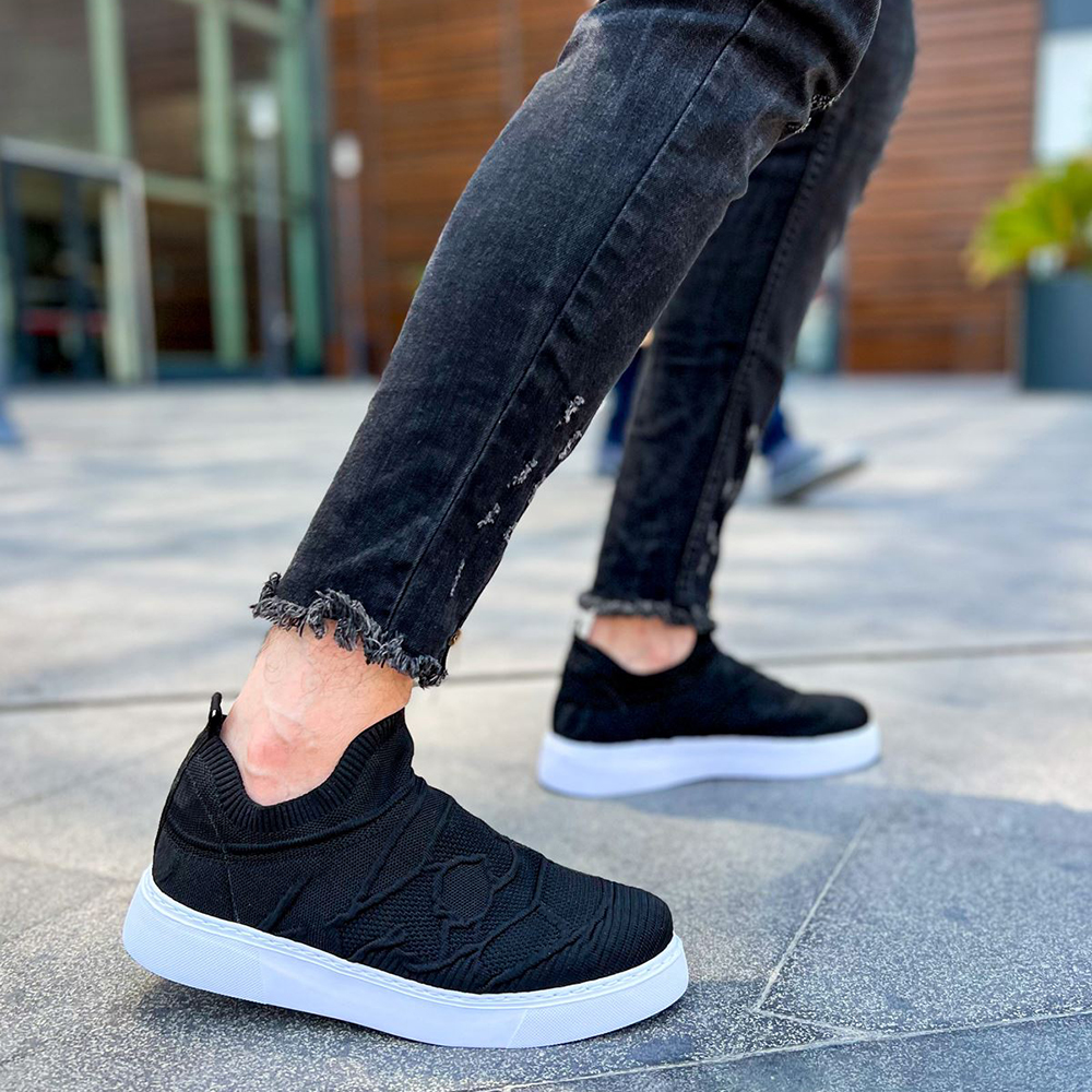 Mens Sneakers - Black White - 411