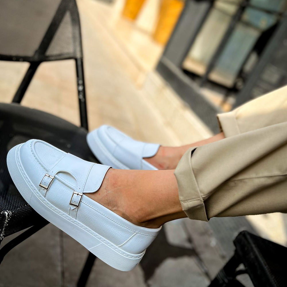 Mens Moccasin - White - 417
