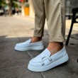 Mens Moccasin - White - 417