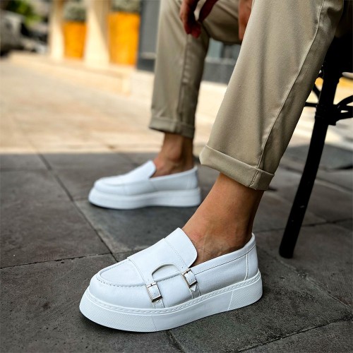 Mens Moccasin - White - 417