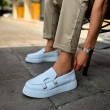 Mens Moccasin - White - 417