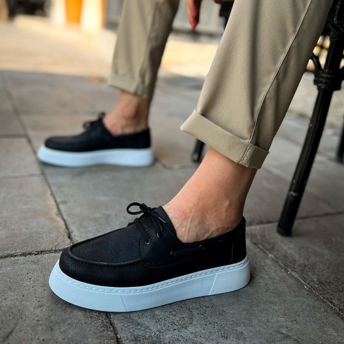 Mens Classic Shoes - Black White  - 419