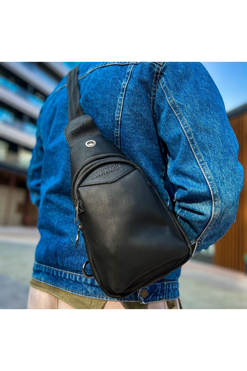 Mens Shoulder Bag - Black - 008