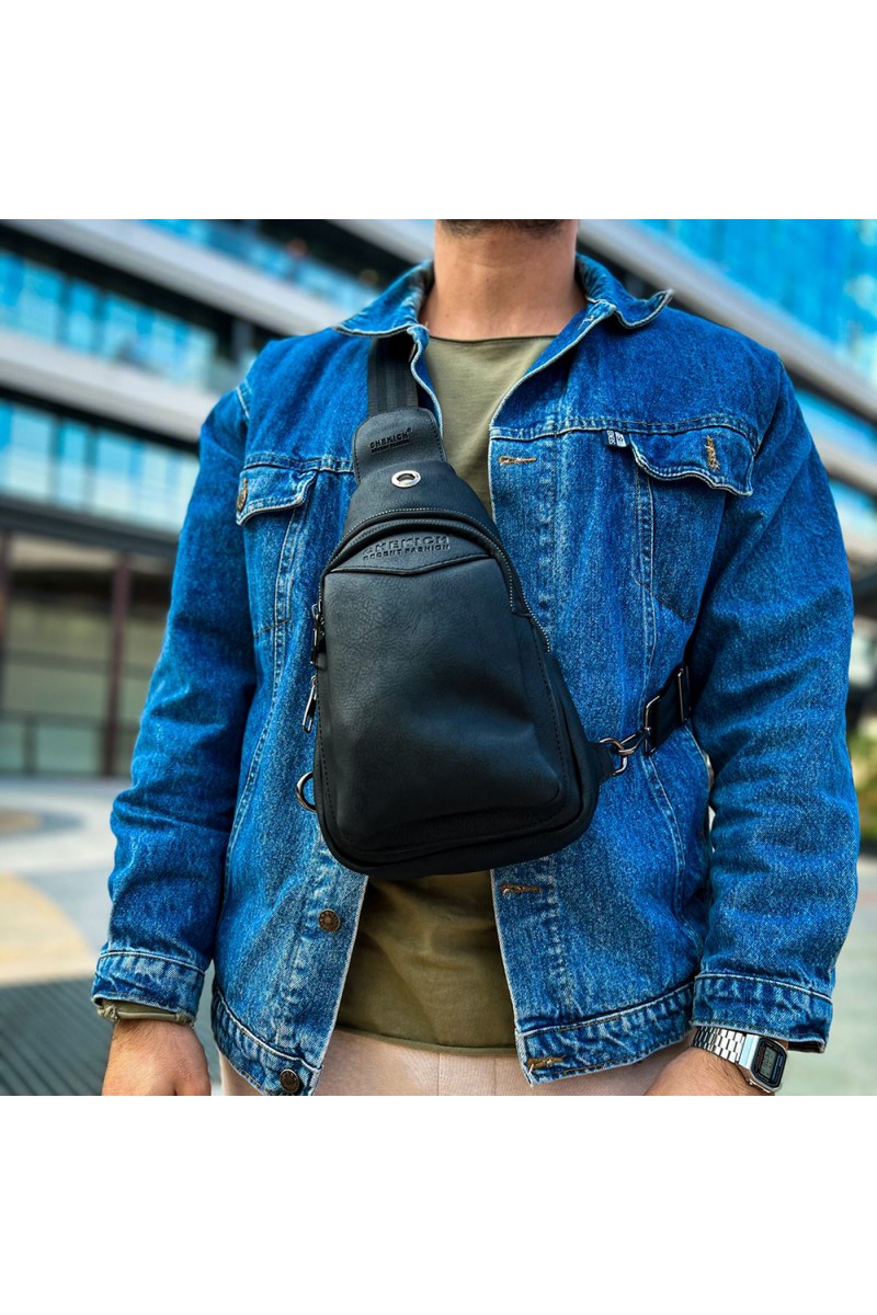 Mens Shoulder Bag - Black - 008