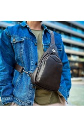 Mens Shoulder Bag - Brown - 008