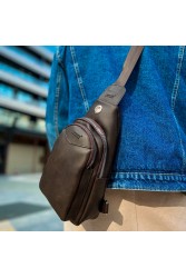 Mens Shoulder Bag - Brown - 008