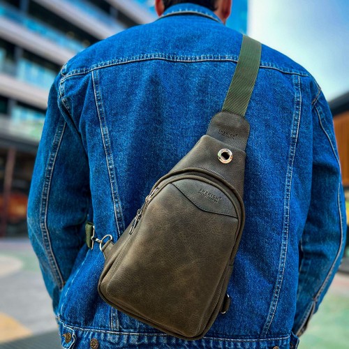 Mens Shoulder Bag - Khaki - 008