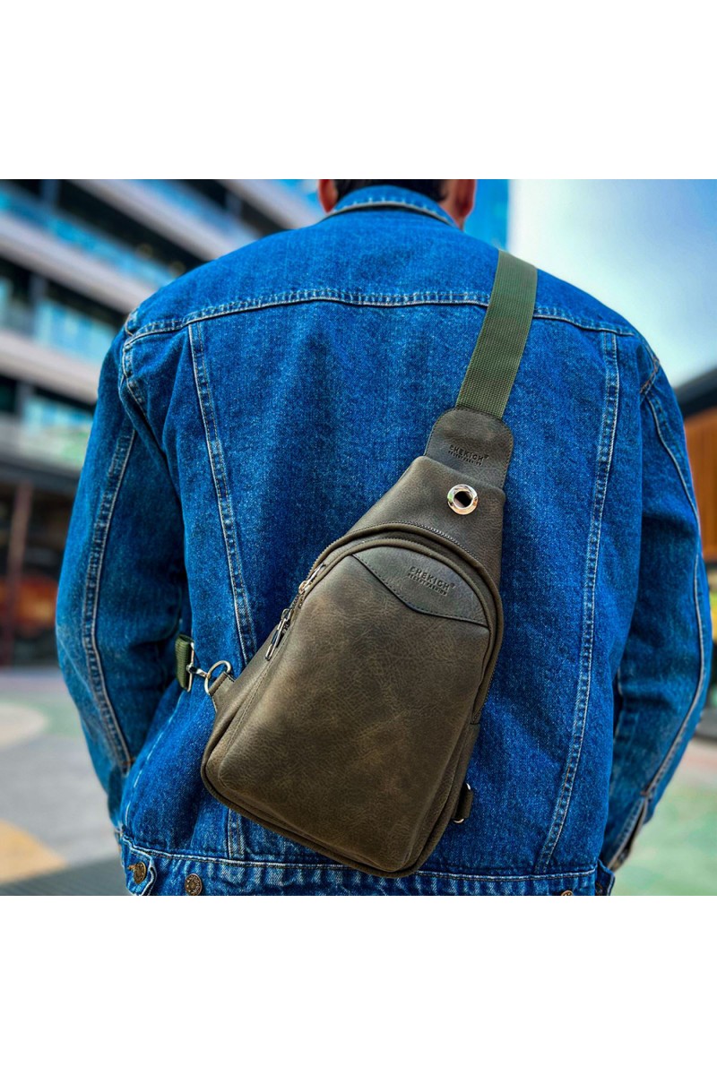 Mens Shoulder Bag - Khaki - 008