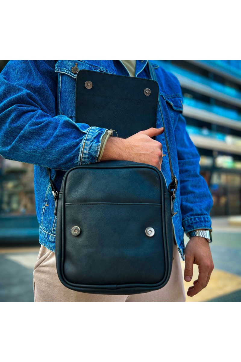 Mens Side Shoulder Bag - Black - 009