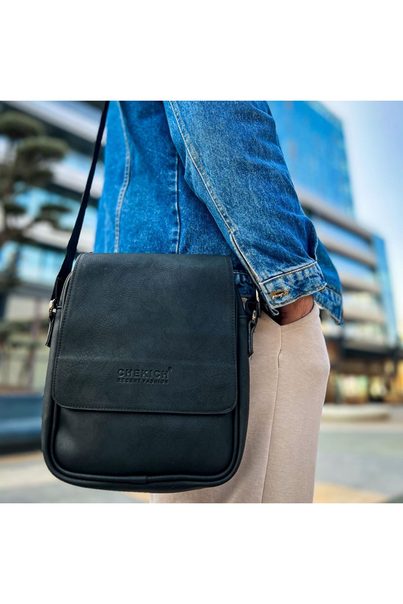 Mens Side Shoulder Bag - Black - 009