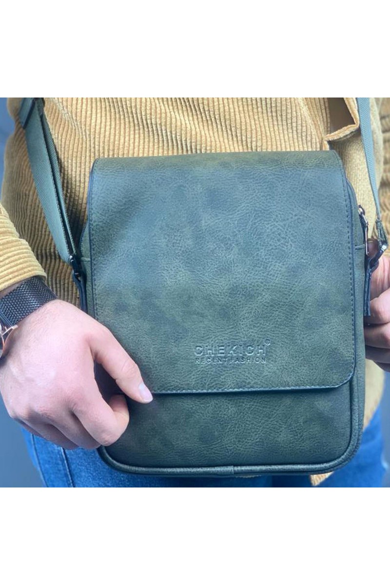 Mens Side Shoulder Bag - Khaki - 009