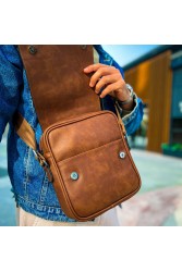 Mens Side Shoulder Bag - Tan - 009