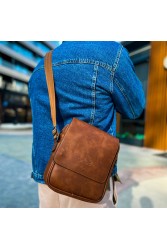 Mens Side Shoulder Bag - Tan - 009