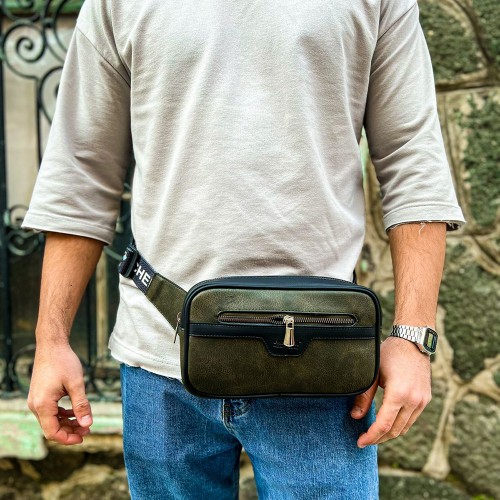 Mens Tablet Bag - Black Khaki - 101