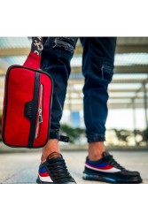 Mens Tablet Bag - Black Red - 101
