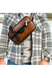 Mens Tablet Bag - Black Tan - 101