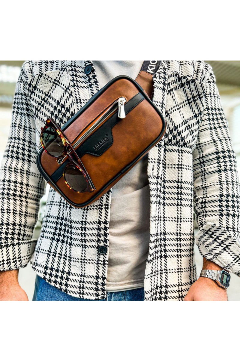 Mens Tablet Bag - Black Tan - 101