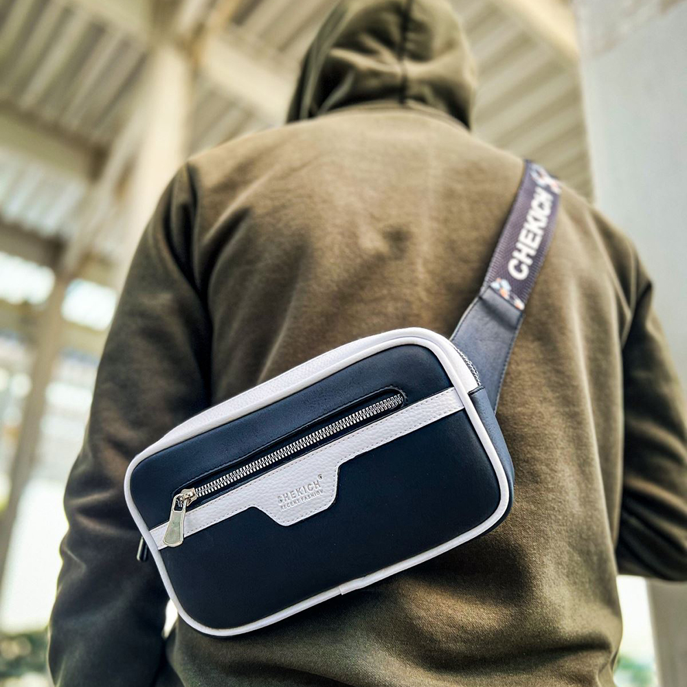 Mens Tablet Bag Black White 101