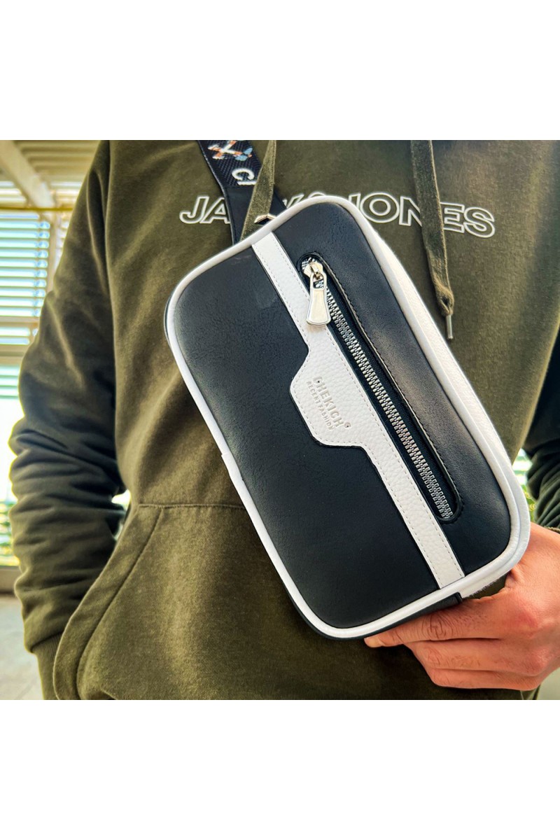 Mens Tablet Bag - Black White - 101