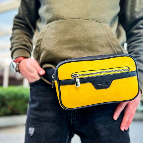 Mens Tablet Bag - Black Yellow - 101