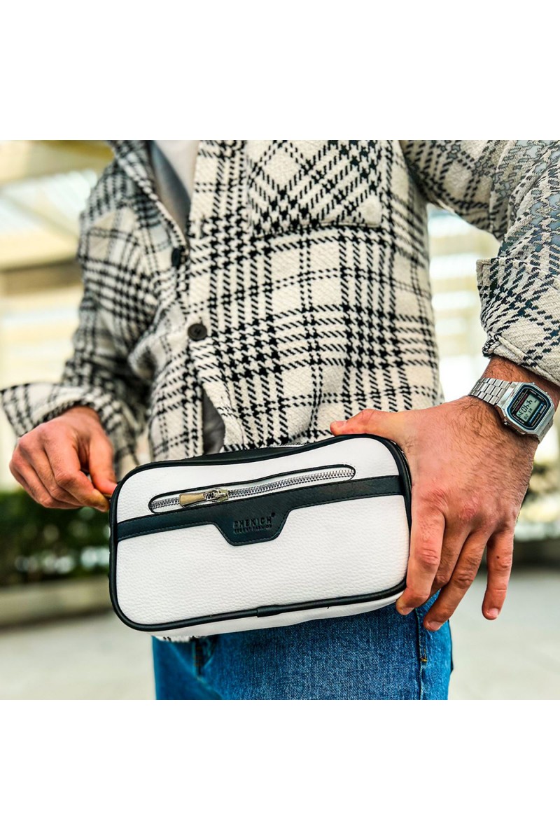 Mens Tablet Bag - White Black - 101