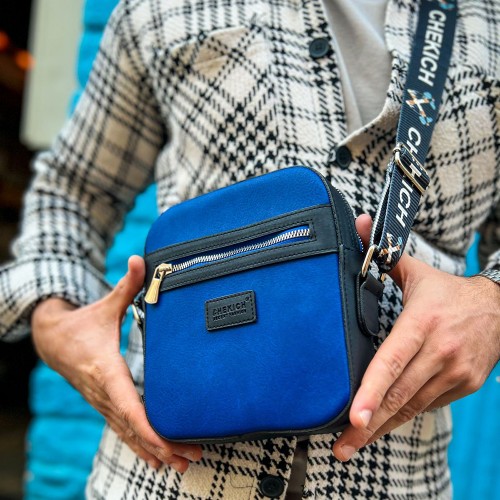 Mens Square Bag - Black Blue - 102