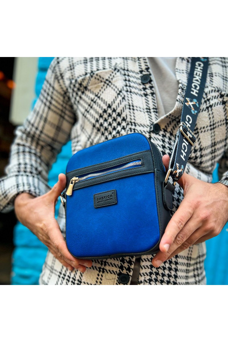 Mens Square Bag - Black Blue - 102