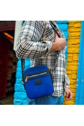Mens Square Bag - Black Blue - 102