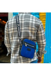 Mens Square Bag - Black Blue - 102