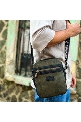 Mens Square Bag - Black Khaki - 102