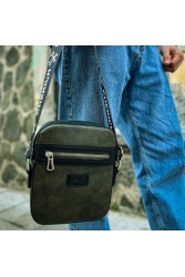 Mens Square Bag - Black Khaki - 102