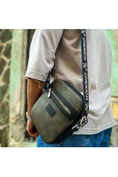 Mens Square Bag - Black Khaki - 102