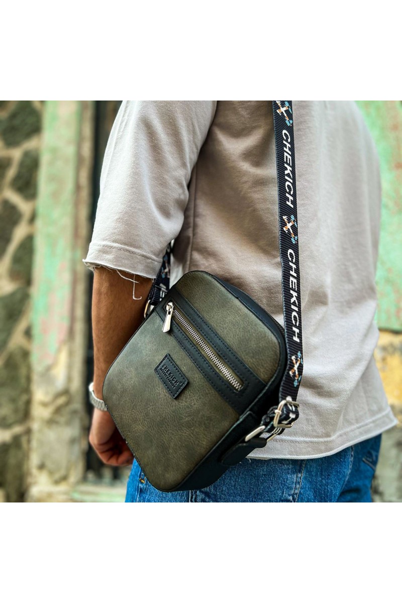 Mens Square Bag - Black Khaki - 102
