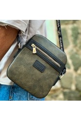 Mens Square Bag - Black Khaki - 102
