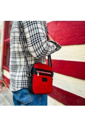 Mens Square Bag - Black Red - 102