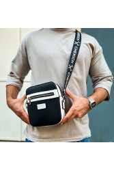 Mens Square Bag - Black White - 102