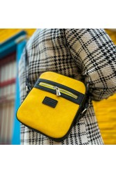 Mens Square Bag - Black Yellow - 102